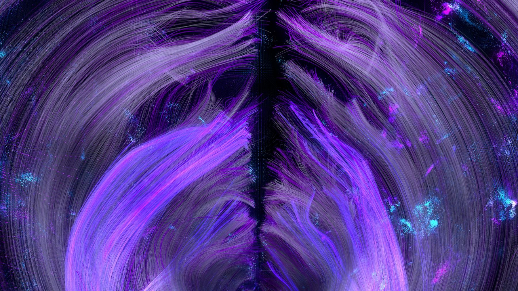 Infinite Space — purple radial flow visualization
