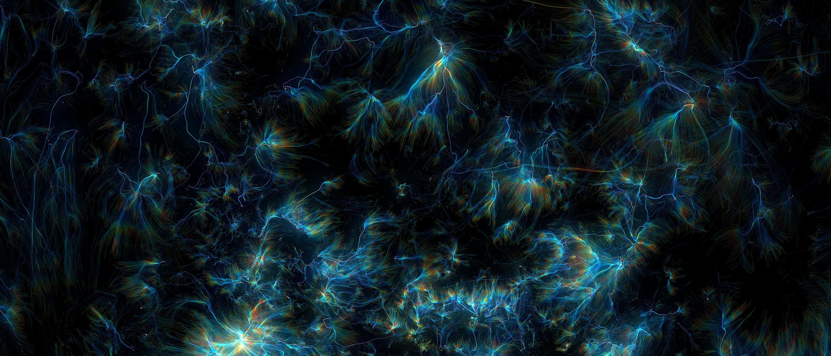 Infinite Space — particle field, neural network structure
